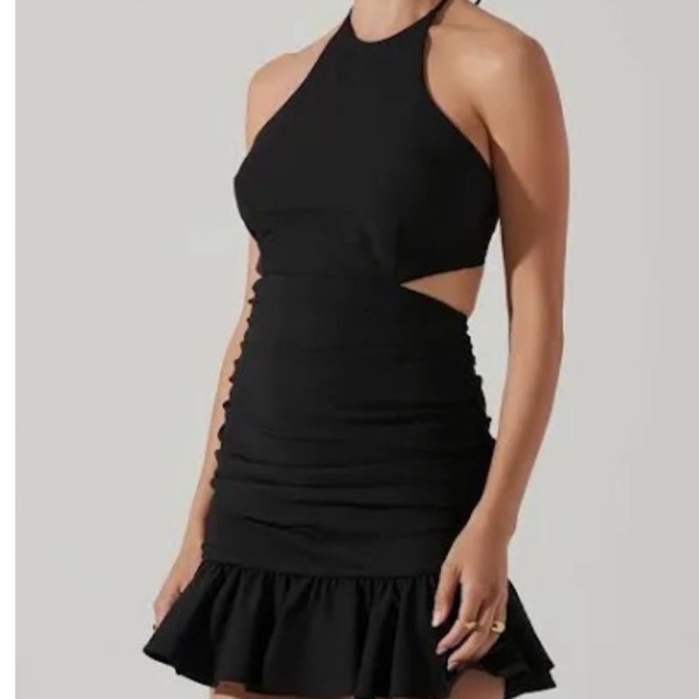 Astr Black Backless Dress